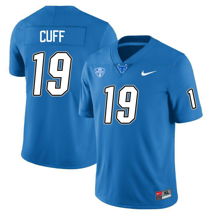 Buffalo Bulls #19 Javien Cuff College Football Jerseys Stitched Sale-Blue